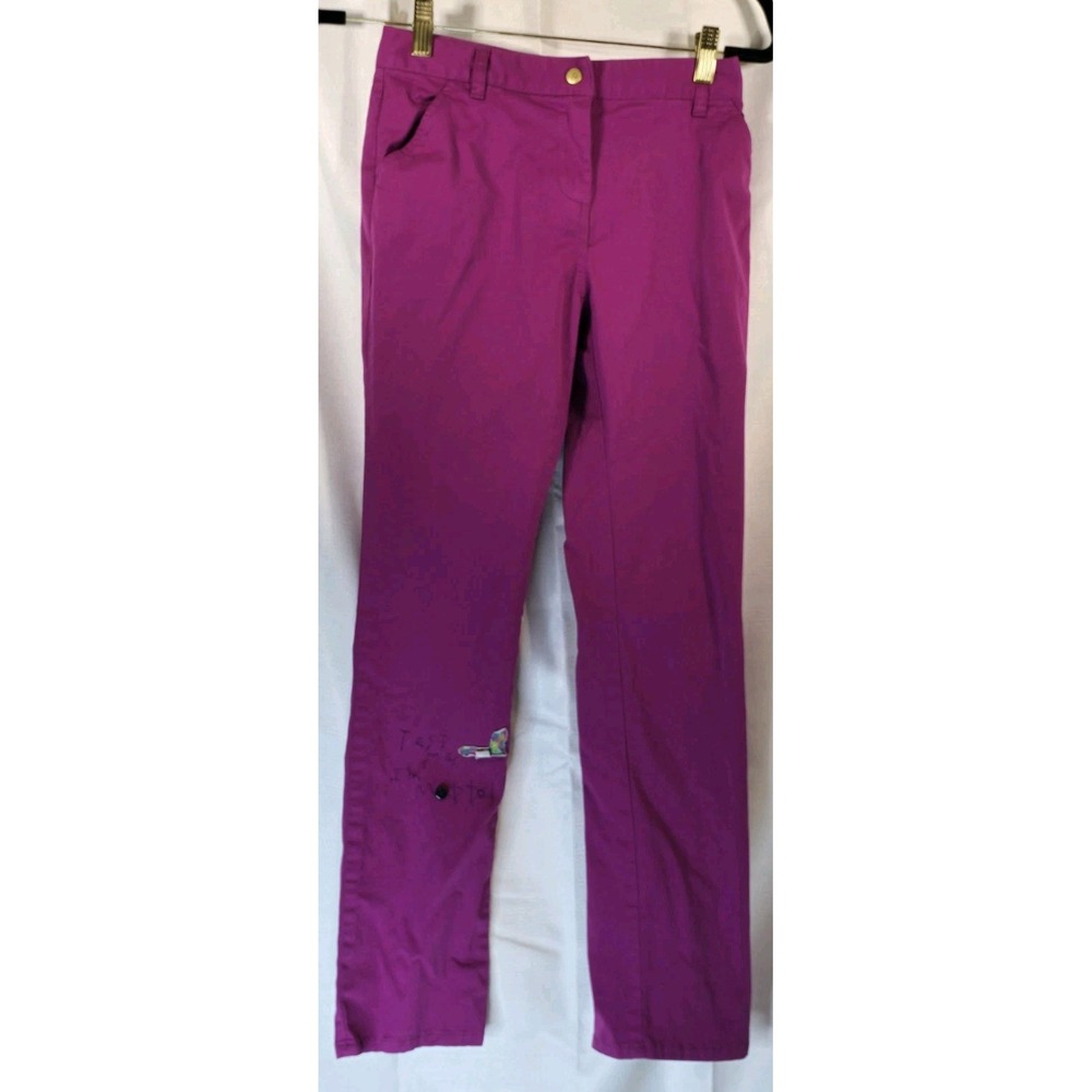 BROOKS BROTHERS Girls Preppy Salmon Pink‎ Adjustable Waist Pants Size 14